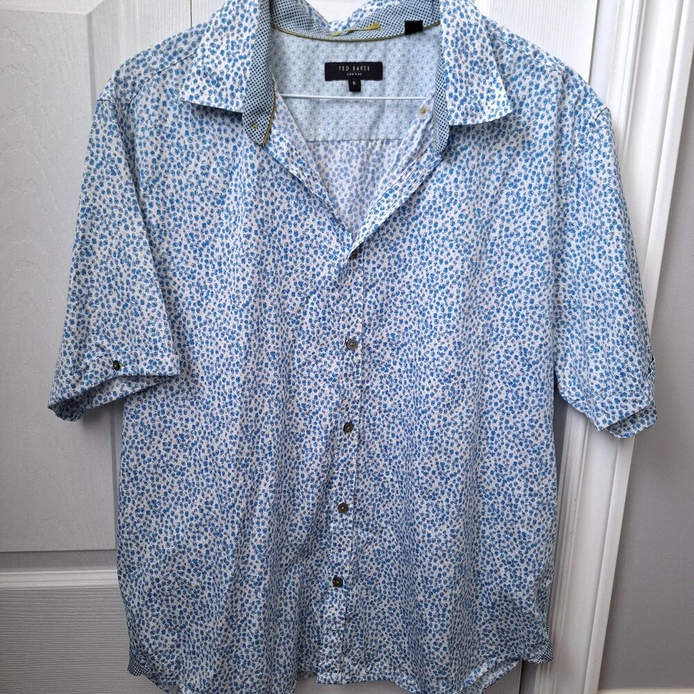 Ted Baker Short Sleeve Cotton Button Down Shirt
